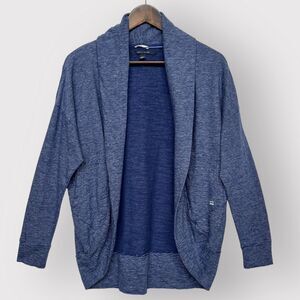 Tommy‎ Hilfiger Athluxe Open Circular Cardigan Women S Blue Cotton Stretch D17